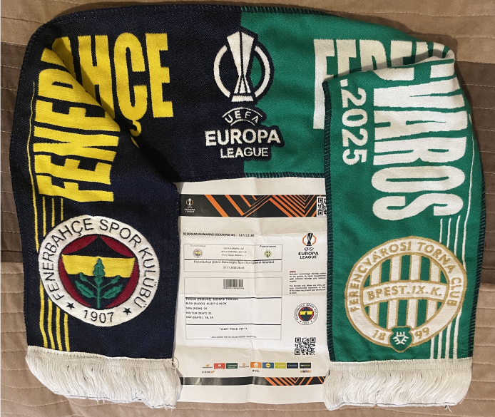 Sukru Saracoglu stadion scarf and ticket